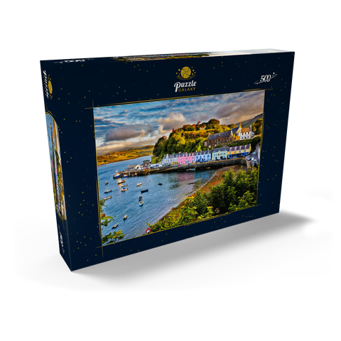 Blick auf Portree vor Sonnenuntergang, Isle of Skye, Schottland 500 Puzzle Schachtel Ansicht2