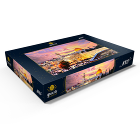 Alternative Darstellung des Puzzle-Motivs Skyline der Altstadt an der Westmauer und dem Tempelberg in Jerusalem, Israel – Puzzleteile: 1000