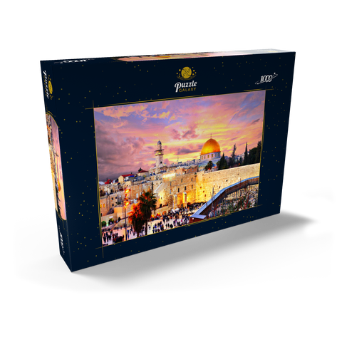 Skyline der Altstadt an der Westmauer und dem Tempelberg in Jerusalem, Israel 1000 Puzzle Schachtel Ansicht2