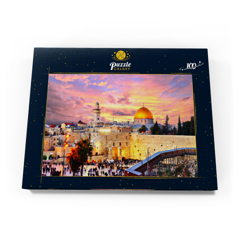 Skyline der Altstadt an der Westmauer und dem Tempelberg in Jerusalem, Israel 100 Puzzle Schachtel Ansicht3