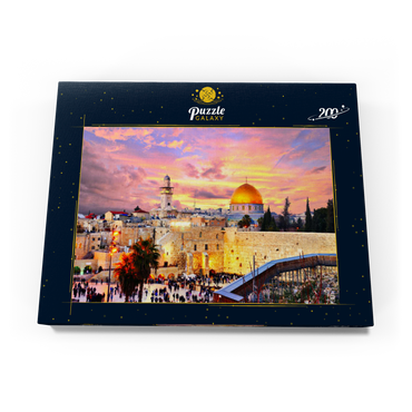 Skyline der Altstadt an der Westmauer und dem Tempelberg in Jerusalem, Israel 200 Puzzle Schachtel Ansicht3