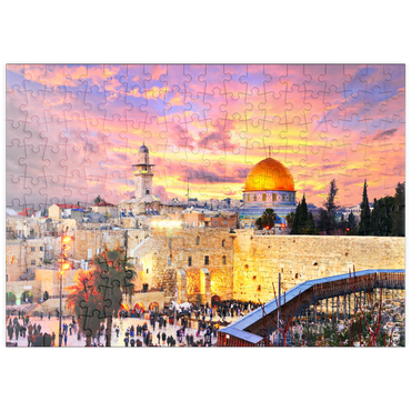 puzzleplate Skyline der Altstadt an der Westmauer und dem Tempelberg in Jerusalem, Israel 200 Puzzle