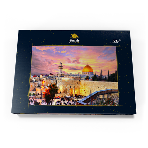 Skyline der Altstadt an der Westmauer und dem Tempelberg in Jerusalem, Israel 500 Puzzle Schachtel Ansicht3