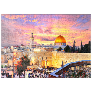 puzzleplate Skyline der Altstadt an der Westmauer und dem Tempelberg in Jerusalem, Israel 500 Puzzle