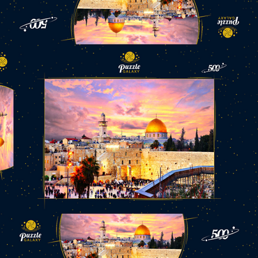 Skyline der Altstadt an der Westmauer und dem Tempelberg in Jerusalem, Israel 500 Puzzle Schachtel 3D Modell