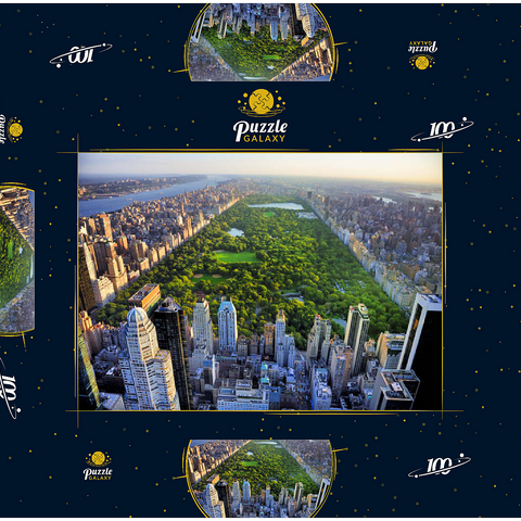 Luftaufnahme des Central Park, Manhattan, New York 100 Puzzle Schachtel 3D Modell