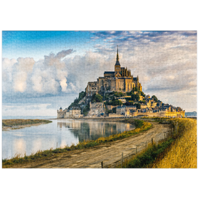 Darstellung des Puzzle-Motivs Morgenblick auf den Mont Saint-Michel - Frankreich – Puzzleteile: 1000
