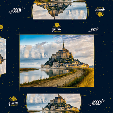 Morgenblick auf den Mont Saint-Michel - Frankreich 1000 Puzzle Schachtel 3D Modell