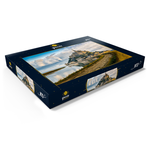 Morgenblick auf den Mont Saint-Michel - Frankreich 100 Puzzle Schachtel Ansicht1