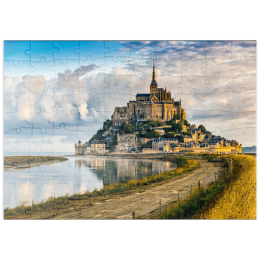 puzzleplate Morgenblick auf den Mont Saint-Michel - Frankreich 100 Puzzle
