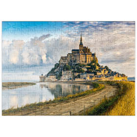 Darstellung des Puzzle Motivs Morgenblick auf den Mont Saint-Michel - Frankreich - Puzzleteile: 200