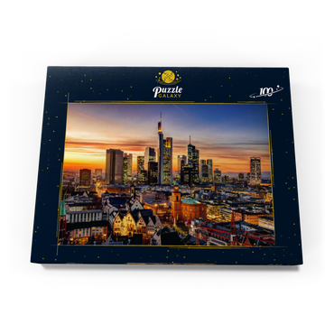Frankfurt am Main bei Nacht, Deutschland 100 Puzzle Schachtel Ansicht3