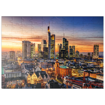 puzzleplate Frankfurt am Main bei Nacht, Deutschland 100 Puzzle