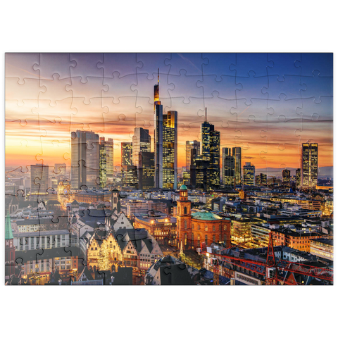 puzzleplate Frankfurt am Main bei Nacht, Deutschland 100 Puzzle