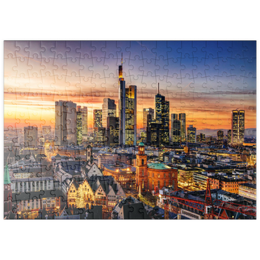 puzzleplate Frankfurt am Main bei Nacht, Deutschland 200 Puzzle