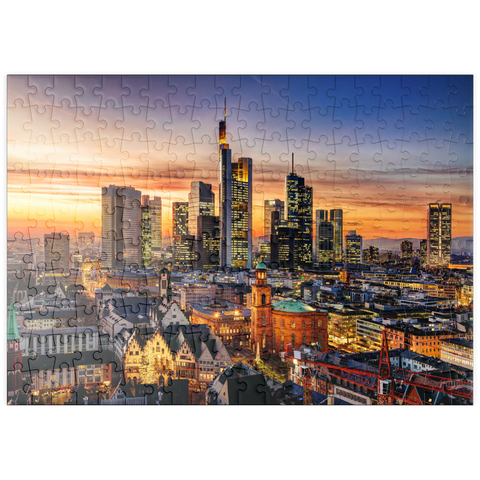 puzzleplate Frankfurt am Main bei Nacht, Deutschland 200 Puzzle