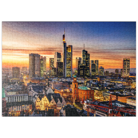 puzzleplate Frankfurt am Main bei Nacht, Deutschland 500 Puzzle