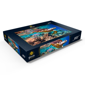 Alternative Darstellung des Puzzle-Motivs Hawksbill Turtle, Karettschildkröte, Malediven – Puzzleteile: 1000