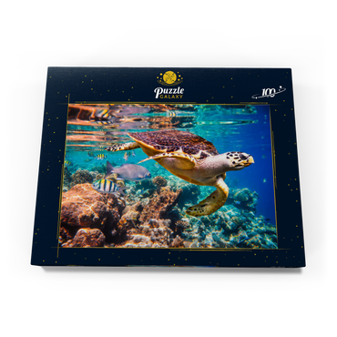 Hawksbill Turtle, Karettschildkröte, Malediven 100 Puzzle Schachtel Ansicht3
