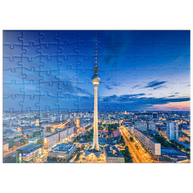 Darstellung des Puzzle Motivs Berliner Fernsehturm - Puzzleteile: 100