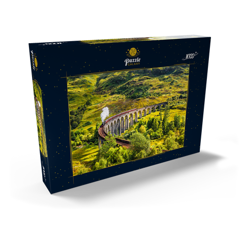 Glenfinnan Railway Viaduct mit Jacobite-Dampfzug, Schottland 1000 Puzzle Schachtel Ansicht2