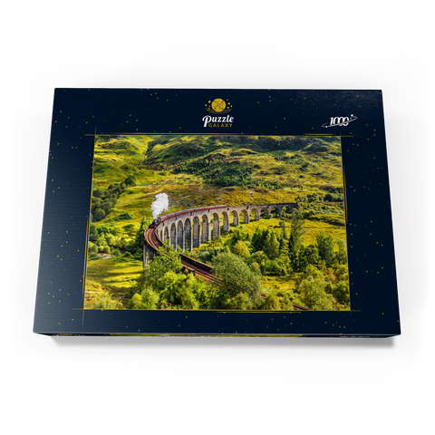 Glenfinnan Railway Viaduct mit Jacobite-Dampfzug, Schottland 1000 Puzzle Schachtel Ansicht3