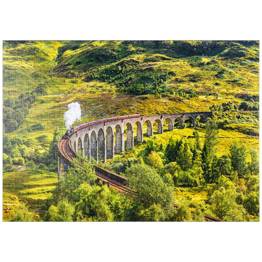 puzzleplate Glenfinnan Railway Viaduct mit Jacobite-Dampfzug, Schottland 1000 Puzzle