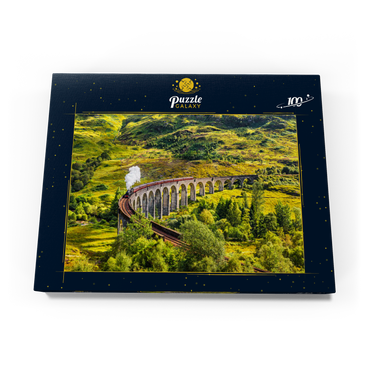Glenfinnan Railway Viaduct mit Jacobite-Dampfzug, Schottland 100 Puzzle Schachtel Ansicht3