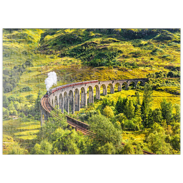 puzzleplate Glenfinnan Railway Viaduct mit Jacobite-Dampfzug, Schottland 200 Puzzle