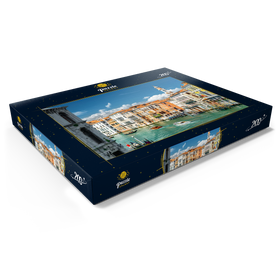 Alternative Darstellung des Puzzle-Motivs Canale Grande mit bunten Fassaden der alten mittelalterlichen Häuser vor der Rialto-Brücke in Venedig, Italien – Puzzleteile: 200