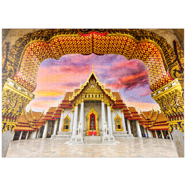 puzzleplate Marmortempel in Bangkok, Thailand 1000 Puzzle