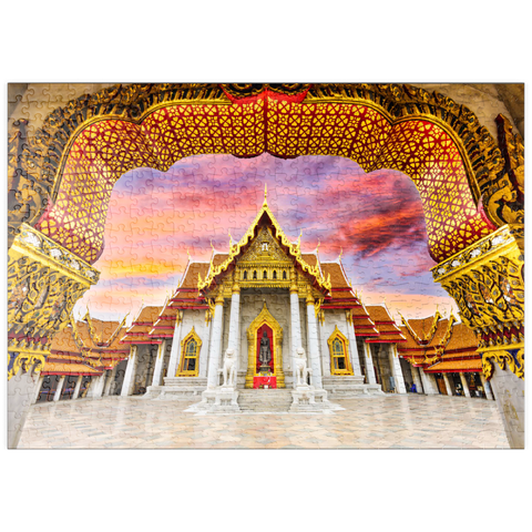 puzzleplate Marmortempel in Bangkok, Thailand 500 Puzzle