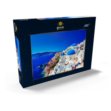 Die Stadt Oia auf der Insel Santorin, Griechenland 1000 Puzzle Schachtel Ansicht2