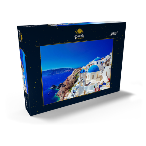 Die Stadt Oia auf der Insel Santorin, Griechenland 1000 Puzzle Schachtel Ansicht2