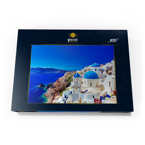 Die Stadt Oia auf der Insel Santorin, Griechenland 1000 Puzzle Schachtel Ansicht3