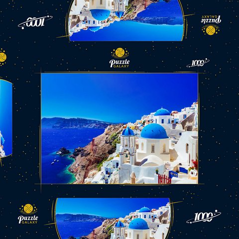 Die Stadt Oia auf der Insel Santorin, Griechenland 1000 Puzzle Schachtel 3D Modell