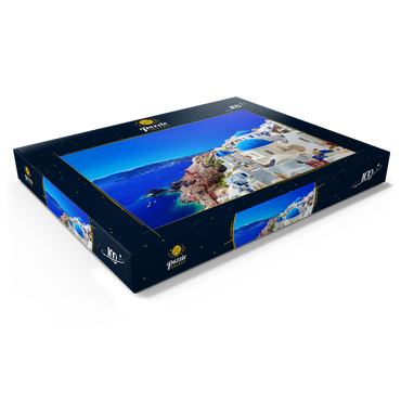 Die Stadt Oia auf der Insel Santorin, Griechenland 100 Puzzle Schachtel Ansicht1
