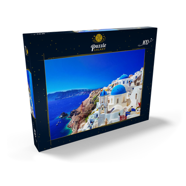 Die Stadt Oia auf der Insel Santorin, Griechenland 100 Puzzle Schachtel Ansicht2