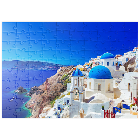 puzzleplate Die Stadt Oia auf der Insel Santorin, Griechenland 100 Puzzle