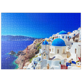 Darstellung des Puzzle-Motivs Die Stadt Oia auf der Insel Santorin, Griechenland – Puzzleteile: 500