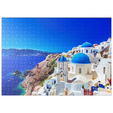 puzzleplate Die Stadt Oia auf der Insel Santorin, Griechenland 500 Puzzle