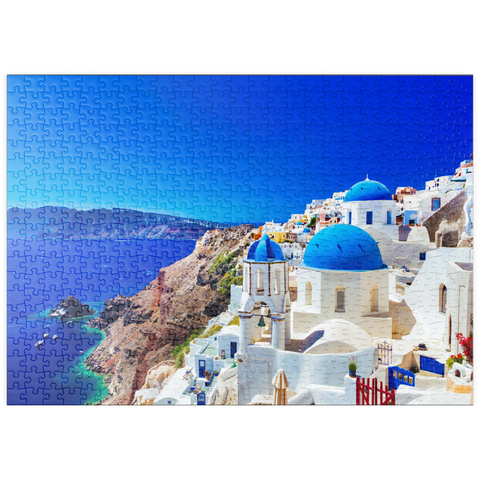 puzzleplate Die Stadt Oia auf der Insel Santorin, Griechenland 500 Puzzle