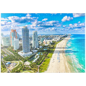 Darstellung des Puzzle Motivs South Beach, Miami Beach, Florida, USA - Puzzleteile: 1000