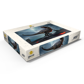 Alternative Darstellung des Puzzle-Motivs Tyrannosaurus Rex, in einer rauen prähistorischen Welt – Puzzleteile: 1000