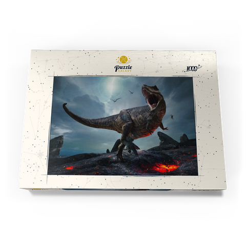 Tyrannosaurus Rex, in einer rauen prähistorischen Welt 1000 Puzzle Schachtel Ansicht3