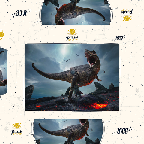 Tyrannosaurus Rex, in einer rauen prähistorischen Welt 1000 Puzzle Schachtel 3D Modell