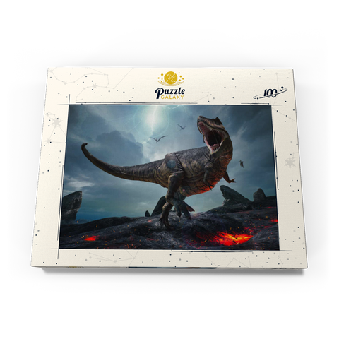 Tyrannosaurus Rex, in einer rauen prähistorischen Welt 100 Puzzle Schachtel Ansicht3