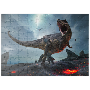 puzzleplate Tyrannosaurus Rex, in einer rauen prähistorischen Welt 100 Puzzle