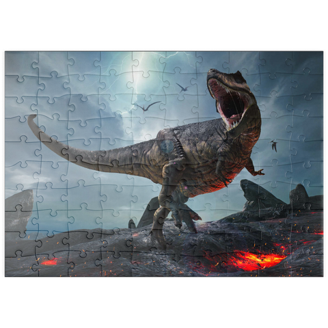 puzzleplate Tyrannosaurus Rex, in einer rauen prähistorischen Welt 100 Puzzle