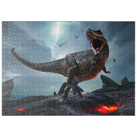 puzzleplate Tyrannosaurus Rex, in einer rauen prähistorischen Welt 500 Puzzle